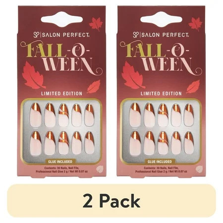 (2 pack) Salon Perfect Falloween Press On Nails, 315 Copper Swirl, File & Glue Included, 30 Nails | Walmart (US)