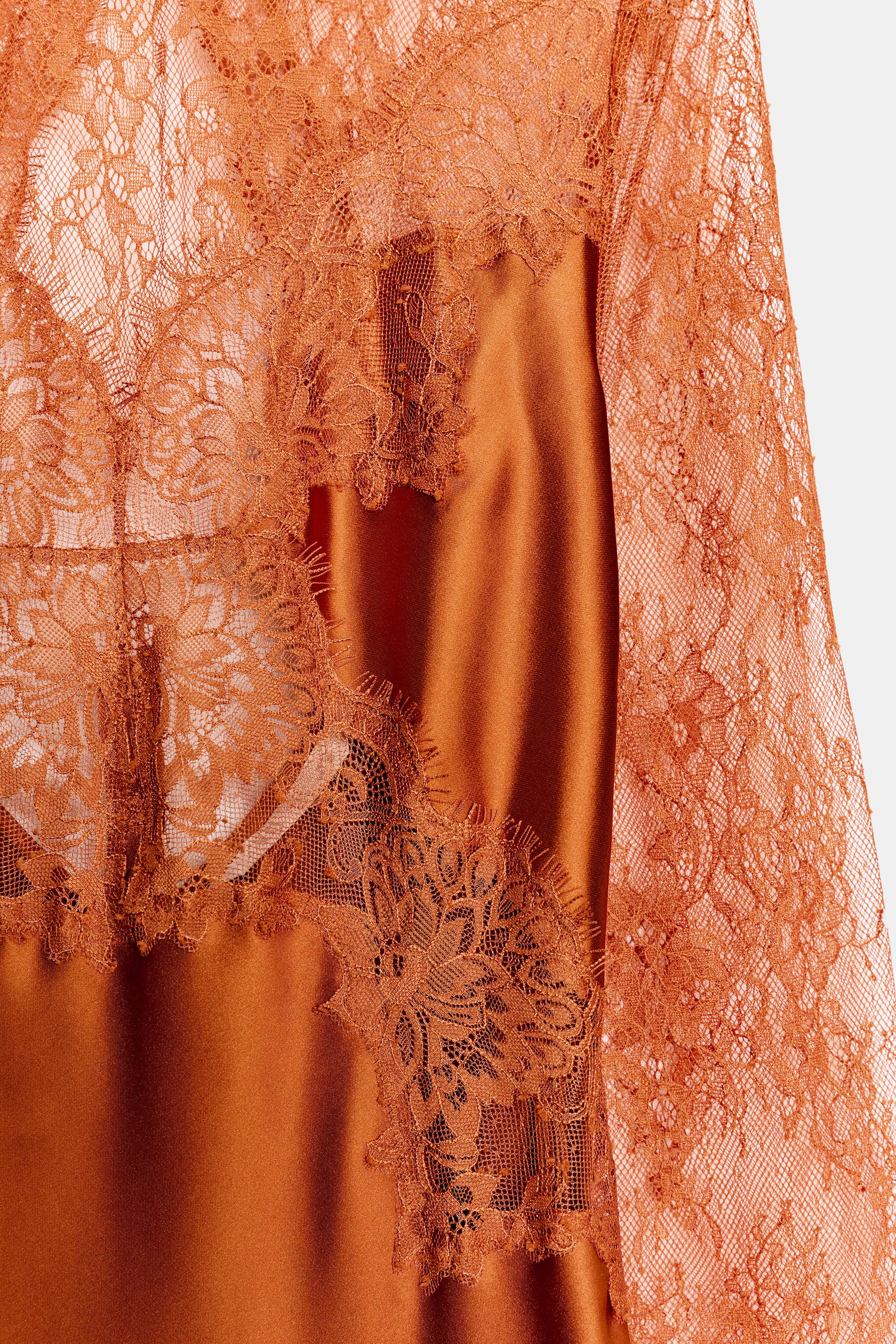 ZW COLLECTION SATIN LACE DRESS | Zara UK