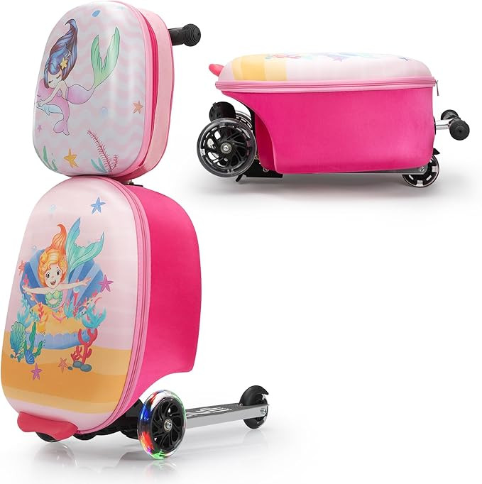 VLIVE Scooter Suitcase, Kid Carry on Luggage Scooter, Children Ride on Luggage for Girls, Luggage... | Amazon (US)