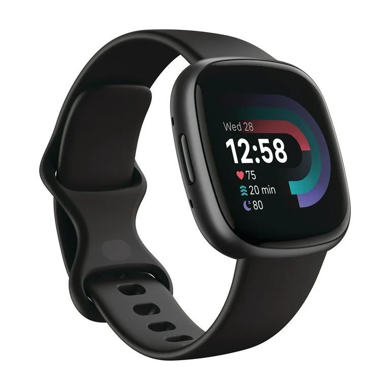 Fitbit Versa 4 Fitness Smartwatch - Black/Graphite Aluminum | Walmart (US)