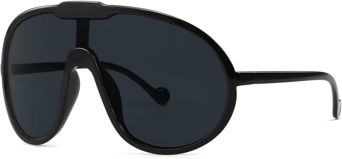 Trendy Oversized Sunglasses for Women Men Fashion Shield Aviator Sun Glasses UV400 Protection Goggles | Amazon (US)