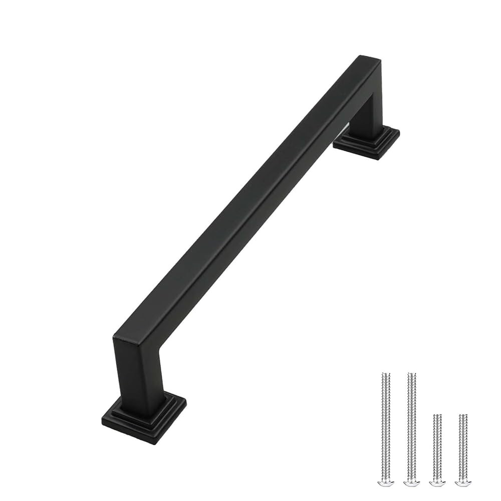 Modket 10 Pack Textuality Series Square Cabinet Handle 304 Stainless Steel — 6-7/8" Overall Len... | Amazon (US)
