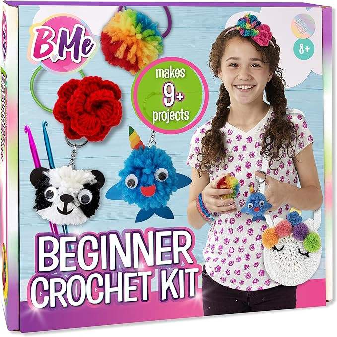 DIY All in One Crochet Knitting Kit for Beginners Starter Arts & Craft Set for Kids Teens Tweens ... | Amazon (US)