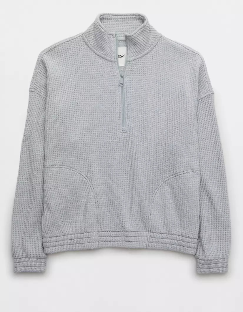 Aerie Waffle Quarter Zip Sweatshirt | Aerie