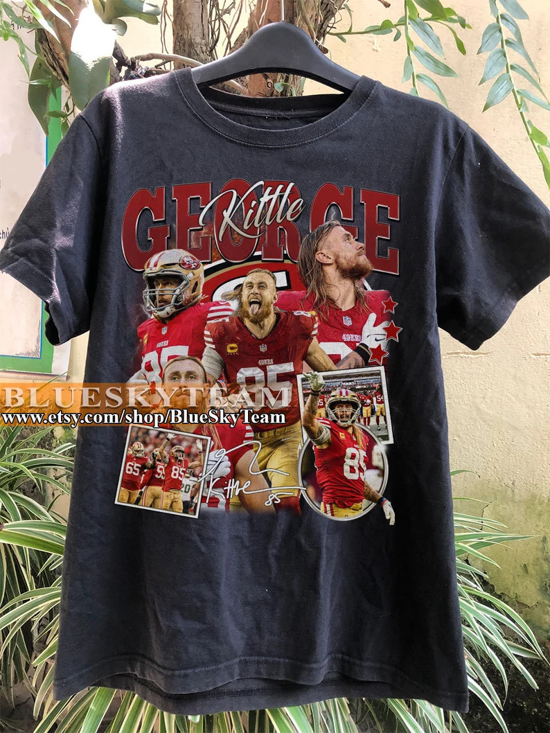 George Kittle 90s Vintage Bootleg T-shirt, George Kittle Shirt, Vintage Oversized Sport Tee, Retr... | Etsy (US)