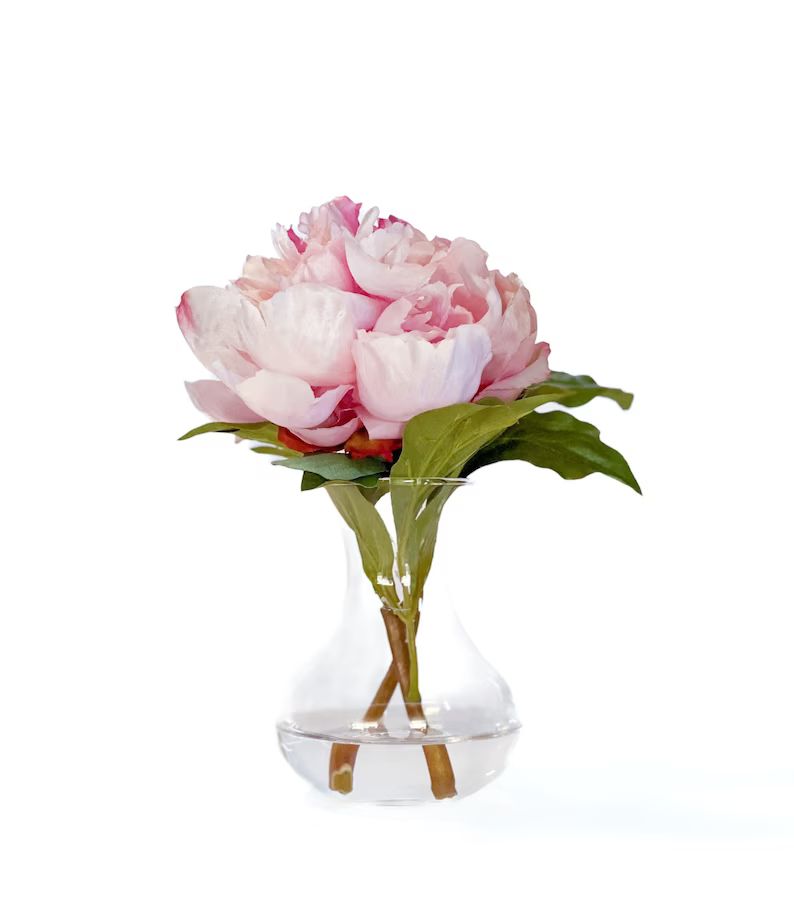 Peony, Luxury Faux Florals, Premium Artificial Flowers, Bookshelf Flowers, Side Table Flowers, Ho... | Etsy (US)