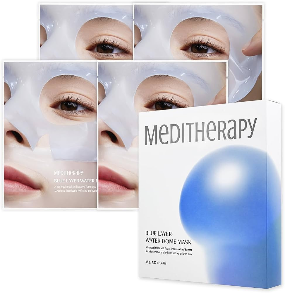 Bluelayer Water Dome Mask (4EA), Blue Hydrogel Mask, Firming and Pore Minimizing with Overnight M... | Amazon (US)