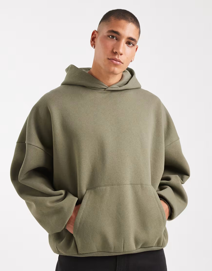 ASOS DESIGN Essentials extreme oversized hoodie in dusty olive-Green | ASOS (Global)