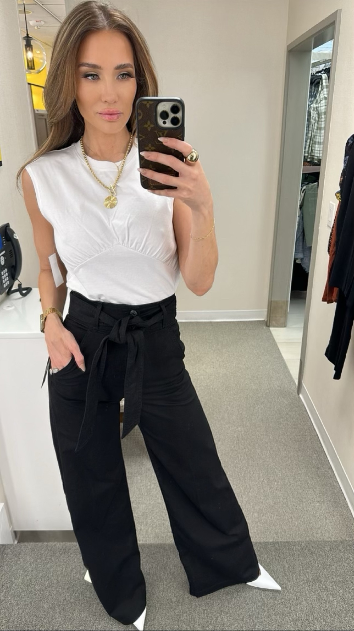 Long, sleek legs and a versatile white tee are a MUST in your wardrobe. Size up in tee. Flared pants run true to size and have good stretch. Note pants are on Nordstrom Anniversary sale! 

#LTKworkwear #LTKsalealert #LTKstyletip