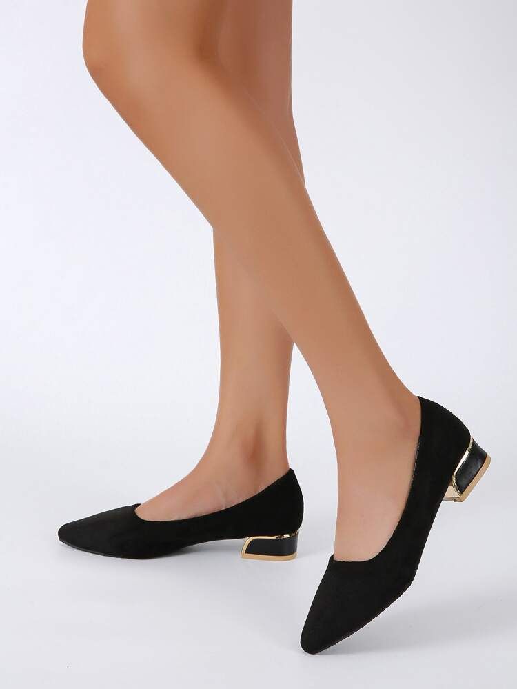 Suede Point Toe Flats | SHEIN