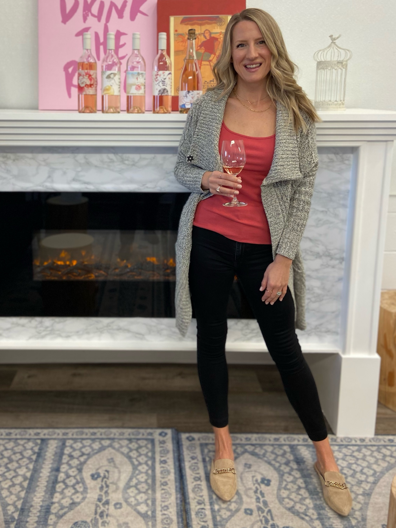 Shawl collar sweater paired with Paige skinny jeans and Steve Madden mules for a casual Saturday wine tasting look!

#LTKsalealert #LTKunder100 #LTKstyletip