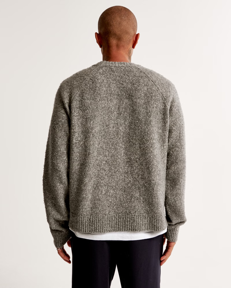 Oversized Boucle Crew Sweater | Abercrombie & Fitch (US)
