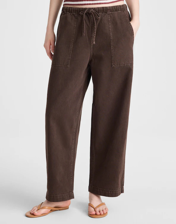 Pull-On Barrel-Leg Utility Pants in Airy Denim | Madewell