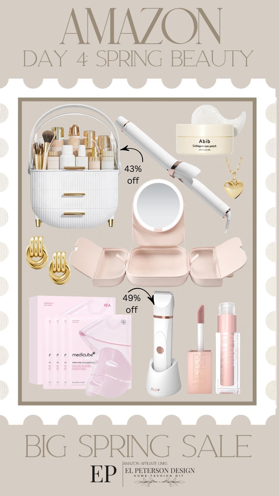 Amazon Big Spring Sale
Day 4: Spring Beauty
Makeup holder
Curling iron
Lip gloss
Trimmer
Earrings
Necklace
Eye cream 

#LTKSaleAlert