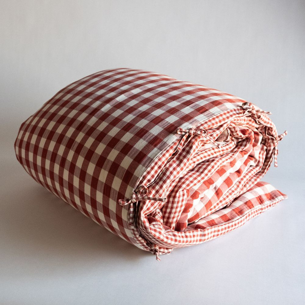 Reversible Gingham Duvet Cover and Shams | GreenRow