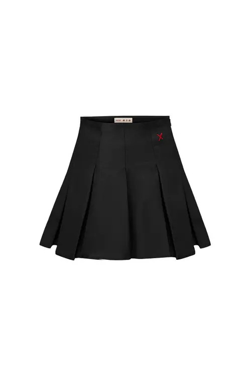 PCFG Cotton Pleated Skirt in Black at Nordstrom, Size Medium | Nordstrom