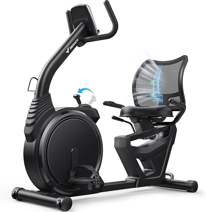 MERACH Recumbent Exercise Bikes for home, Light Commercial High-end Recumbent Bike for Seniors Ad... | Amazon (US)