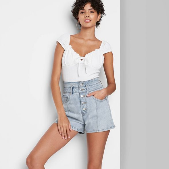 Women's Super-High Rise Button-Down Jean Shorts - Wild Fable™ | Target
