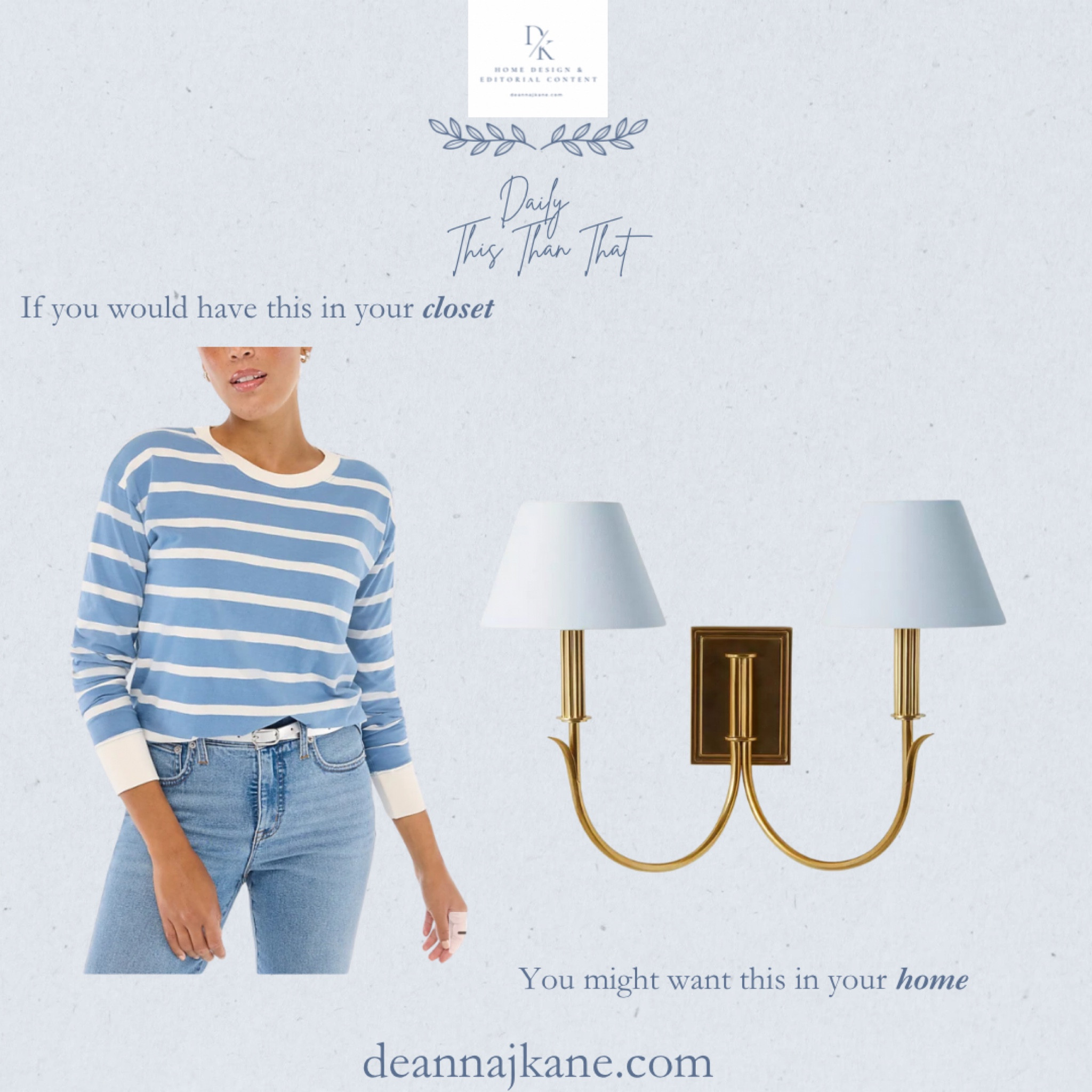 If you would wear this blue & white striped shirt, you might want this double sconce in your home  

#LTKHome