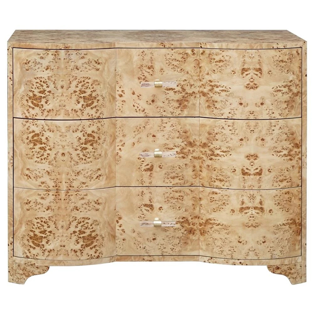 Worlds Away Plymouth Modern Classic Brown Burl Wood Dresser | Kathy Kuo Home