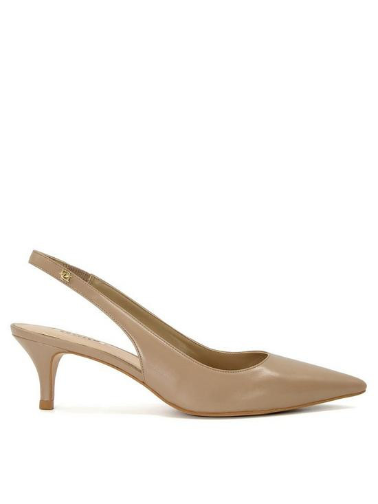 Dune London Dune Capitol Leather Slingback Court Shoes - Taupe | Very (UK)