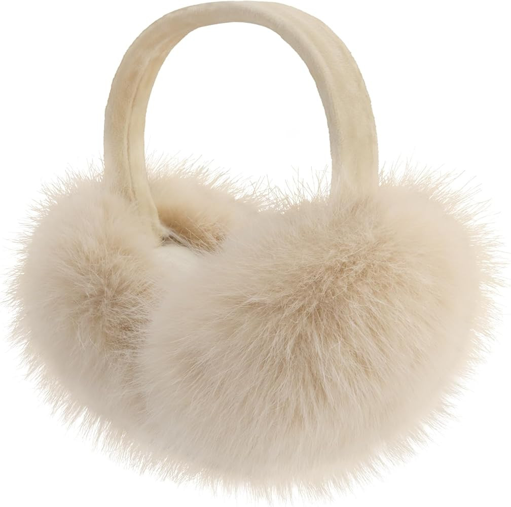 Winter Women Earmuffs Furry Faux Fur Ear Muffs Fluffy Comfy Ear Warmer Girls Foldable Velvet Plus... | Amazon (US)