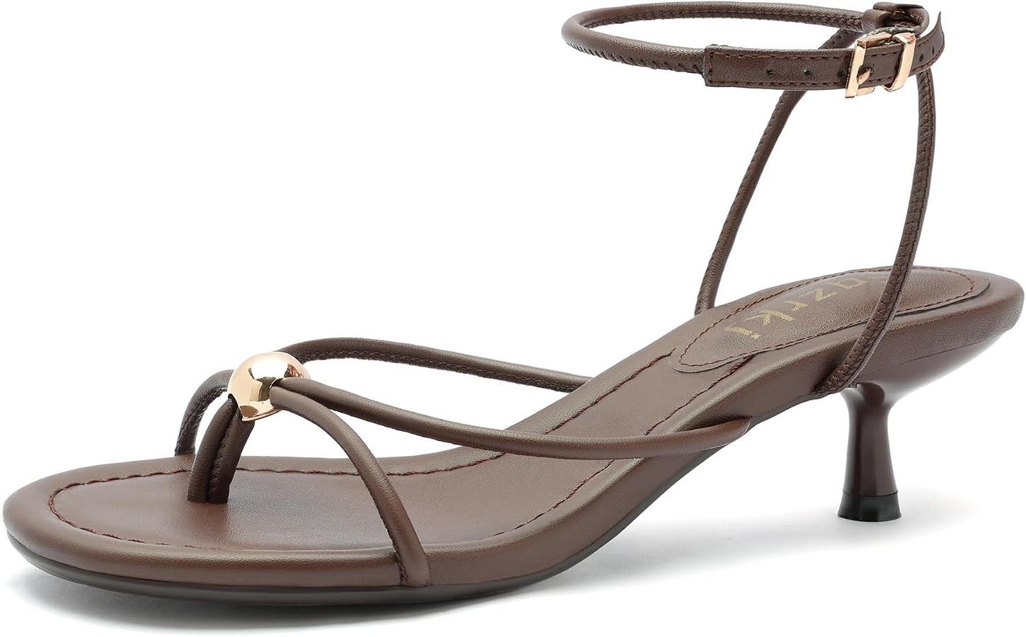 Strappy Kitten Heels for Women Open Toe Round Toe Low Heel Dress Sandals with Ankle Strap for Wed... | Amazon (US)
