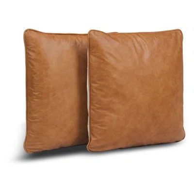 Dobla Throw Pillow Leather Front / Fabric Back | Wayfair North America