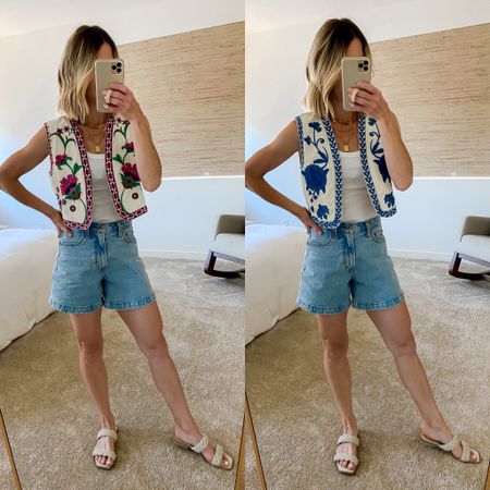 Pink or Blue?!

Vest: wearing XS
Shorts: wearing 25 in CURVE LOVE

Embroidered Vest
Vintage Vest
Cropped Vest
Zara Dupe
Denim Shorts
Dad Shorts
Abercrombie Shorts
AF Denim
Summer Outfit
Mom Outfit
Layered Necklace
Initial Necklace
Sandals
Sunglasses
Cropped Tank
White Tank