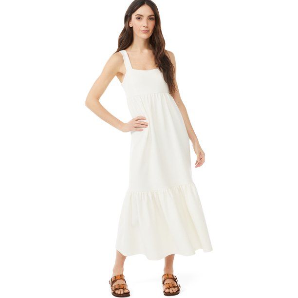 Scoop Women's Square Neck Midi Dress | Walmart (US)
