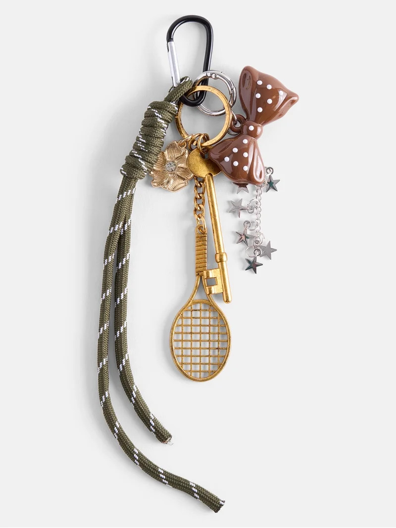 No Boundaries Women's Assorted Bow and Bungee Cord Bag Charms, Brown | Walmart (US)
