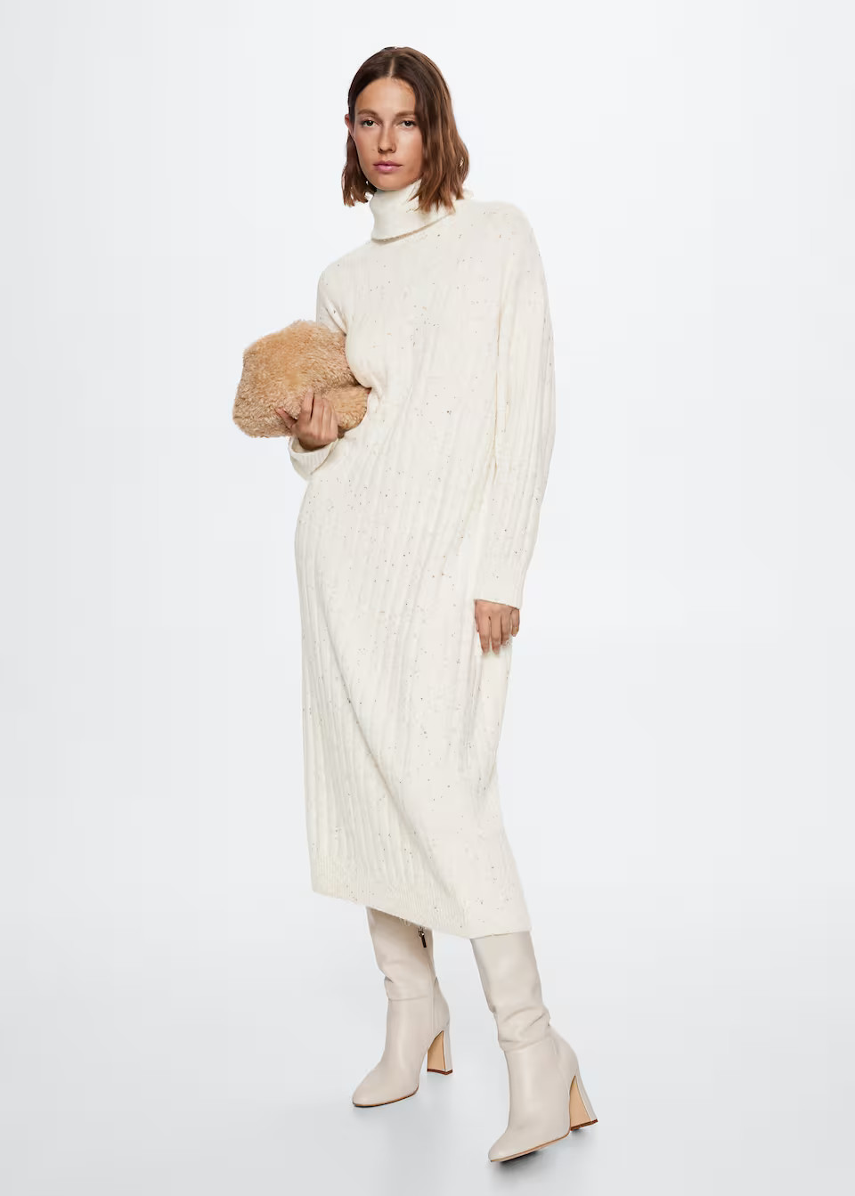 Ribbed turtleneck dress  -  Women | Mango USA | MANGO (US)