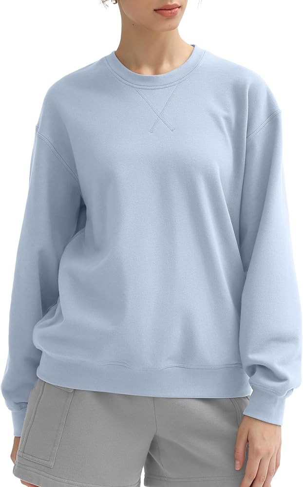 PUMIEY Women's Oversized Sweatshirt Crewneck Long Sleeve Loose Pullover Tops Fall Fashion Airy Co... | Amazon (US)