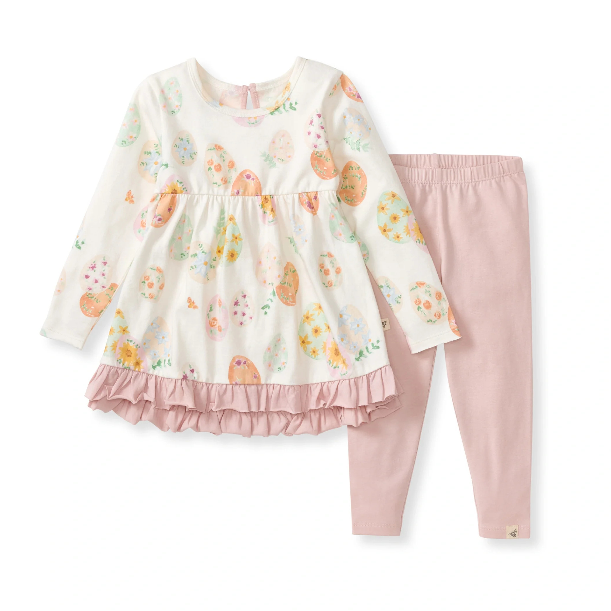 Floral Easter Eggs Tunic & Pants Set | Burts Bees Baby