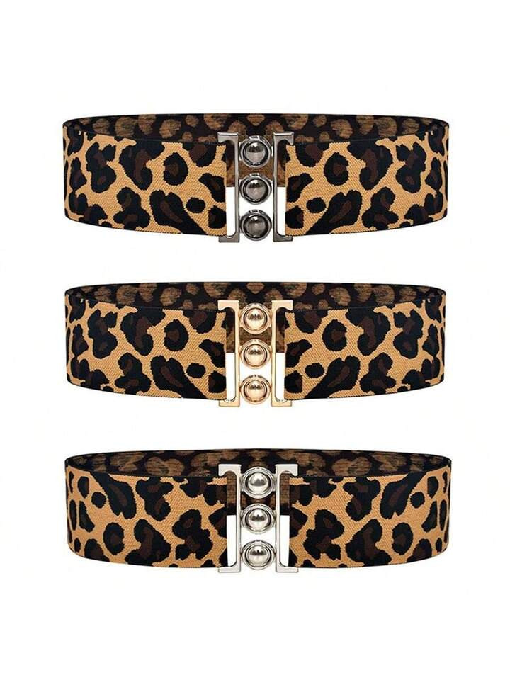 1 ST Tailleafdichting Vrouwen Luipaardprint Decoratieve Herfst/Winterjas Pak Jurk Elastische Stre... | SHEIN