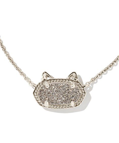Kendra Scott Platinum Drusy & Silvertone Cat Elisa Pendant Necklace | Zulily