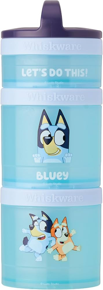 Whiskware Bluey Stackable Snack Containers for Kids and Toddlers, 3 Stackable Snack Cups for Scho... | Amazon (US)