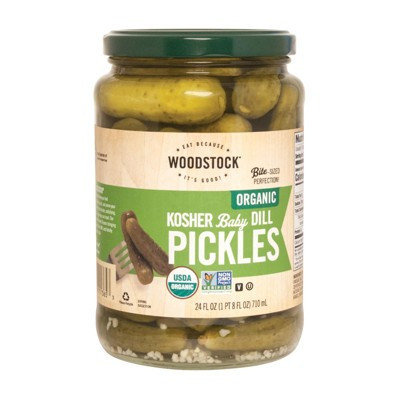 Woodstock Organic Kosher Baby Dill Pickles - Case of 6 - 24 fl oz | Target