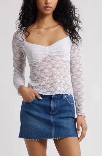 BP. Pretty Lace Top in White at Nordstrom Rack, Size X-Small | Nordstrom Rack