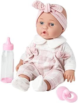 Enjoyin 12'' Soft Baby Doll in Gift Box with Pink Cloths, Pacifier, 13''x13'' Soft Microfabric Blank | Amazon (US)