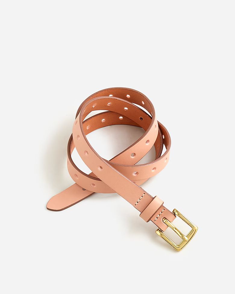 Perforated Italian leather belt | J.Crew US