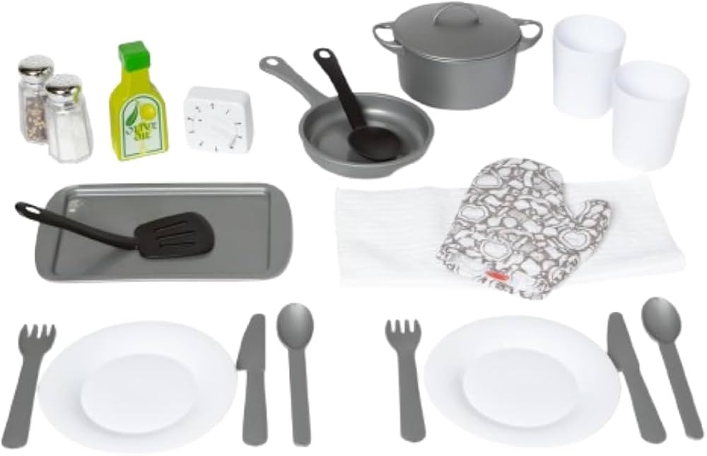 Melissa & Doug 22-Piece Play Kitchen Accessories Set - Utensils, Pot, Pans, and More , White | Amazon (US)