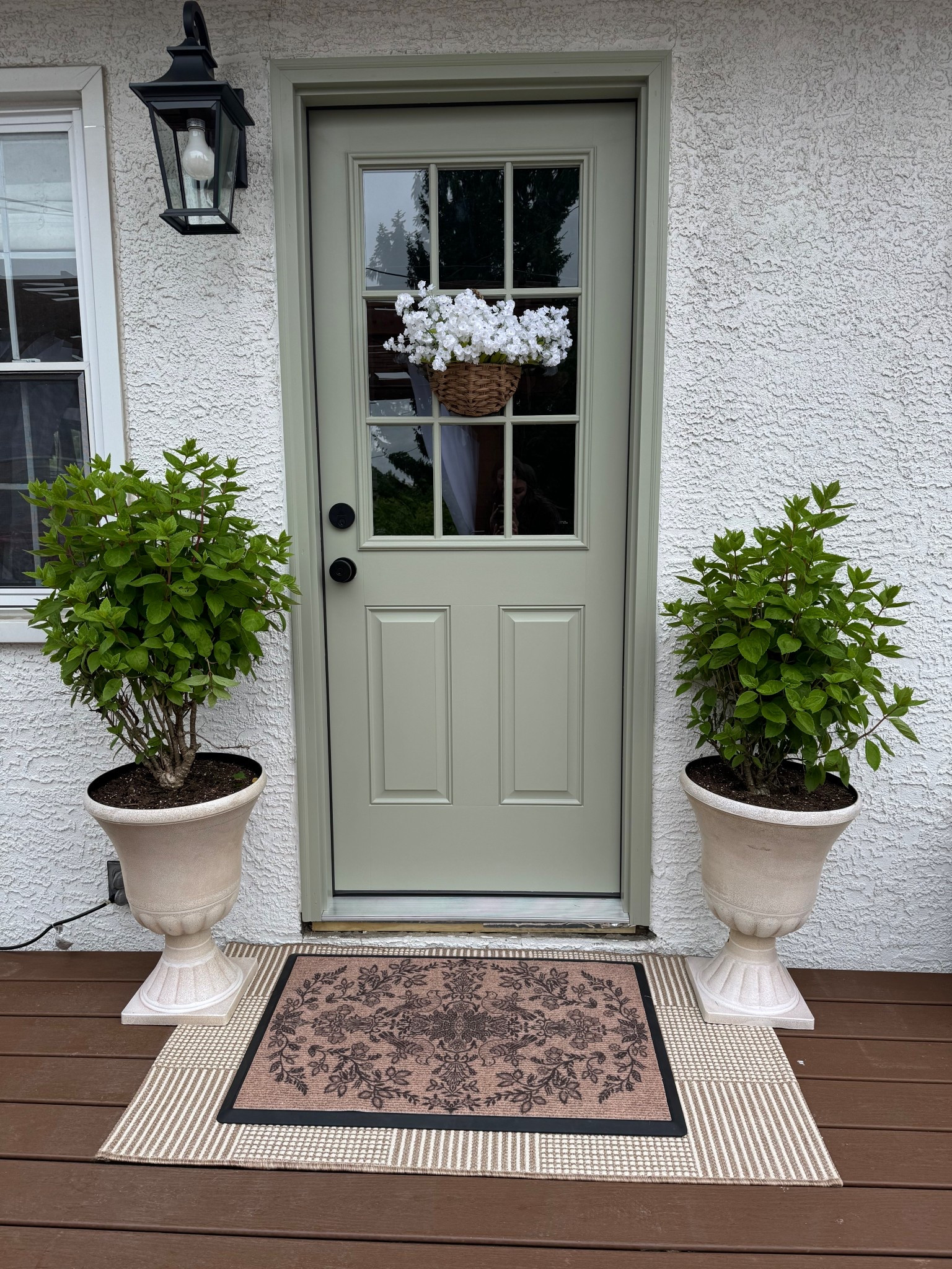 Patio door 🫶🏻 

Outdoor - exterior - home decor - entry rug - door mat - planters - hydrangeas- flower - faux flowers - basket - light fixture - wall sconce - gardening - oversized - glass - green paint 

#LTKSummerEdit #LTKHome #LTKSeasonal