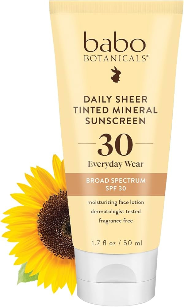 Babo Botanicals Daily Sheer Mineral Tinted Sunscreen SPF30 - Natural Zinc Oxide & Titanium Dioxid... | Amazon (US)