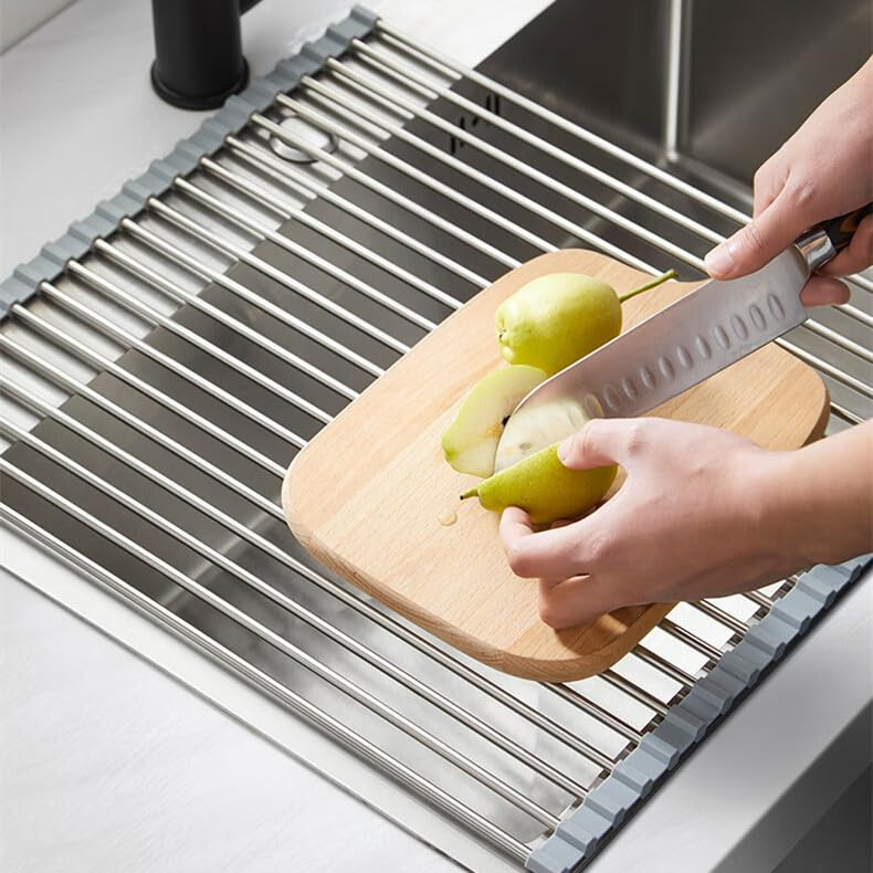 Seropy Roll Up Dish Drying Rack, Over the Sink Dish Drying Rack Kitchen Rolling Dish Drainer, Fol... | Amazon (US)