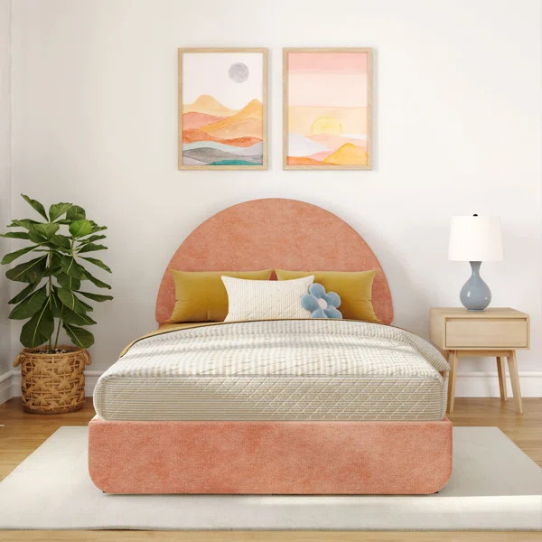 Beunca Solid Wood Upholstered Bed with Arch Headboard | Wayfair North America