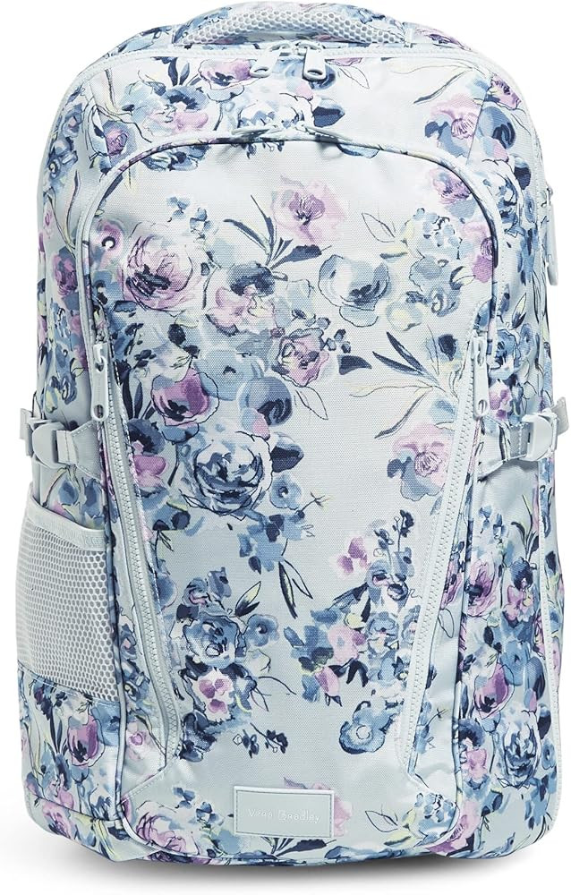 Vera Bradley Women's Recycled Lighten Up Reactive Lay Flat Travel Backpack, Fresh-Cut Bouquet, On... | Amazon (US)