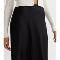 Tall Black Satin Bias Cut Midi Skirt New Look | New Look (UK)
