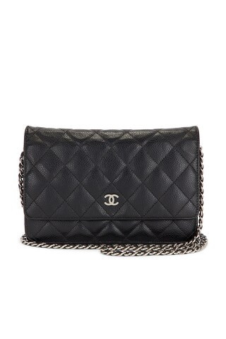 Chanel Caviar Wallet On Chain in Black | FWRD 