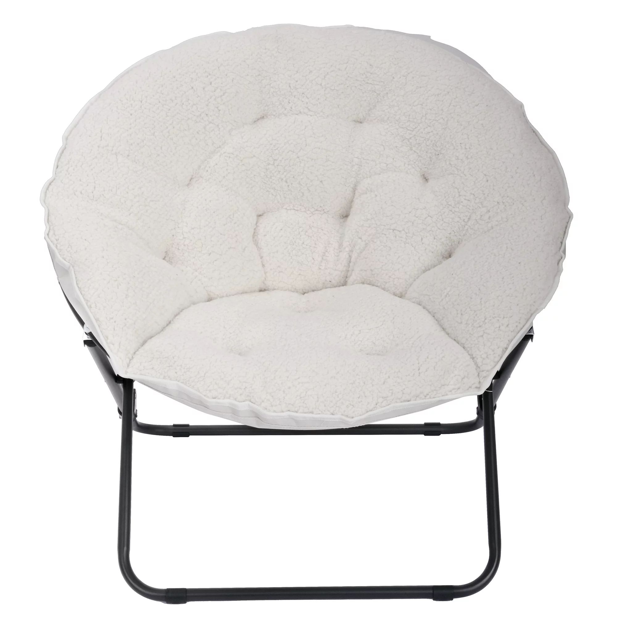 Mainstays Saucer Chair, White Faux Shearling | Walmart (US)